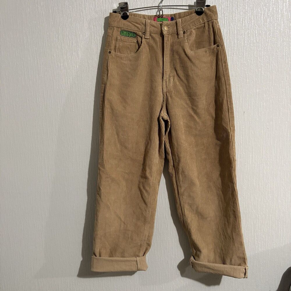 Empyre Tori Brown Corduroy Pants Straight Leg Mid Rise Y2K Skater Prep Women's 2